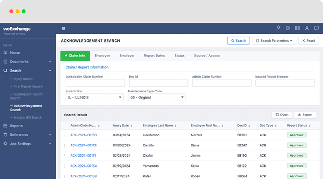 wcExchange dashboard